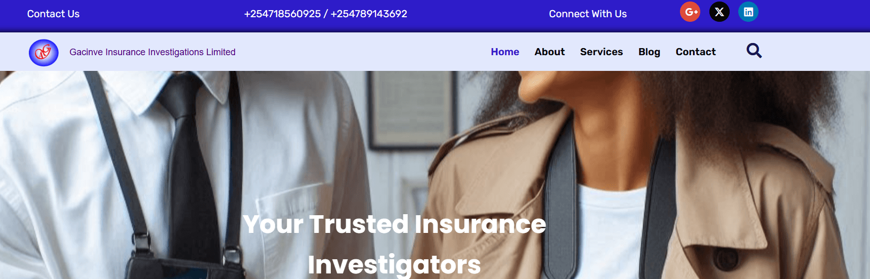 GACINVE INVESTIGATORS LIMITED — live product screenshot by Cadu Systems
